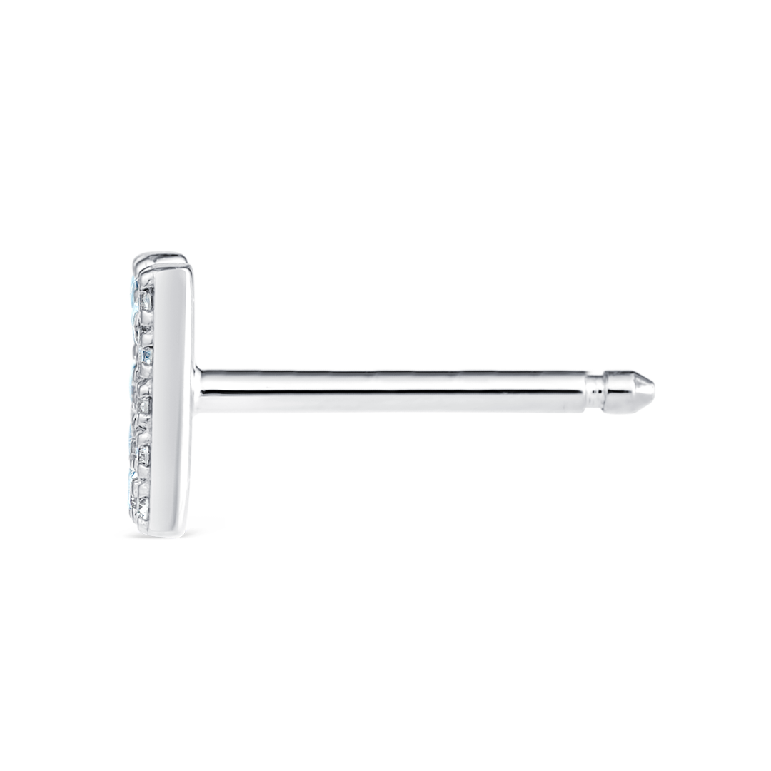 M Letter Lab-Grown Diamond Single Stud Earring White Gold