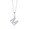 M Letter Lab-Grown Diamond Pendant White Gold