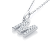 M Letter Lab-Grown Diamond Pendant White Gold