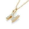 N Letter Lab-Grown Diamond Pendant Yellow Gold