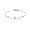 Lab-Grown Diamond Letter Bracelet White Gold - N