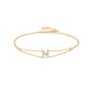 Lab-Grown Diamond Letter Bracelet Yellow Gold - N