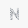 N Letter Lab-Grown Diamond Single Stud Earring White Gold