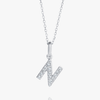 N Letter Lab-Grown Diamond Pendant White Gold