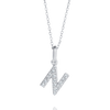 N Letter Lab-Grown Diamond Pendant White Gold