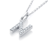 N Letter Lab-Grown Diamond Pendant White Gold