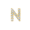 N Letter Lab-Grown Diamond Single Stud Earring Yellow Gold