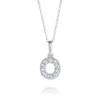O Letter Lab-Grown Diamond Pendant White Gold