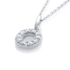 O Letter Lab-Grown Diamond Pendant White Gold