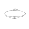 Lab-Grown Diamond Letter Bracelet White Gold - P