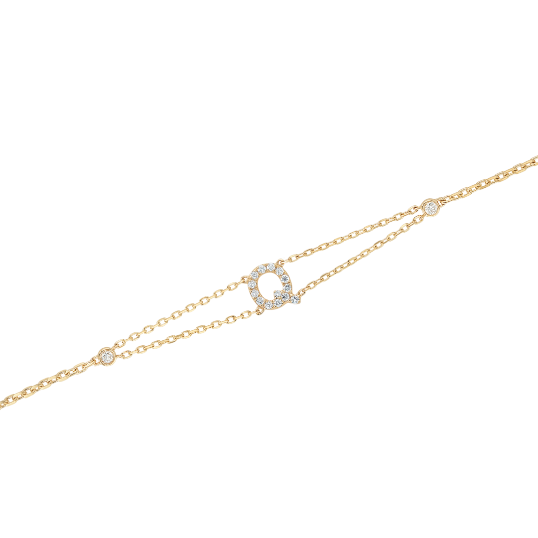 LETTER BRACELET YELLOW GOLD - Q