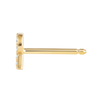 R Letter Lab-Grown Diamond Single Stud Earring Yellow Gold