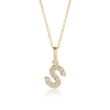S Letter Lab-Grown Diamond Pendant Yellow Gold