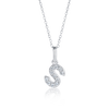 S Letter Lab-Grown Diamond Pendant White Gold