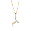 T Letter Lab-Grown Diamond Pendant Yellow Gold