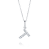 T Letter Lab-Grown Diamond Pendant White Gold