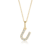 U Letter Lab-Grown Diamond Pendant Yellow Gold