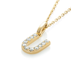 U Letter Lab-Grown Diamond Pendant Yellow Gold