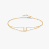 Lab-Grown Diamond Letter Bracelet Yellow Gold - U