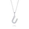 U Letter Lab-Grown Diamond Pendant White Gold
