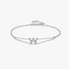 Lab-Grown Diamond Letter Bracelet Yellow Gold - W