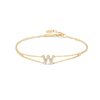 Lab-Grown Diamond Letter Bracelet White Gold - W