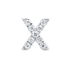 X Letter Lab-Grown Diamond Single Stud Earring White Gold