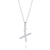 X Letter Lab-Grown Diamond Pendant White Gold