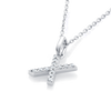 X Letter Lab-Grown Diamond Pendant White Gold