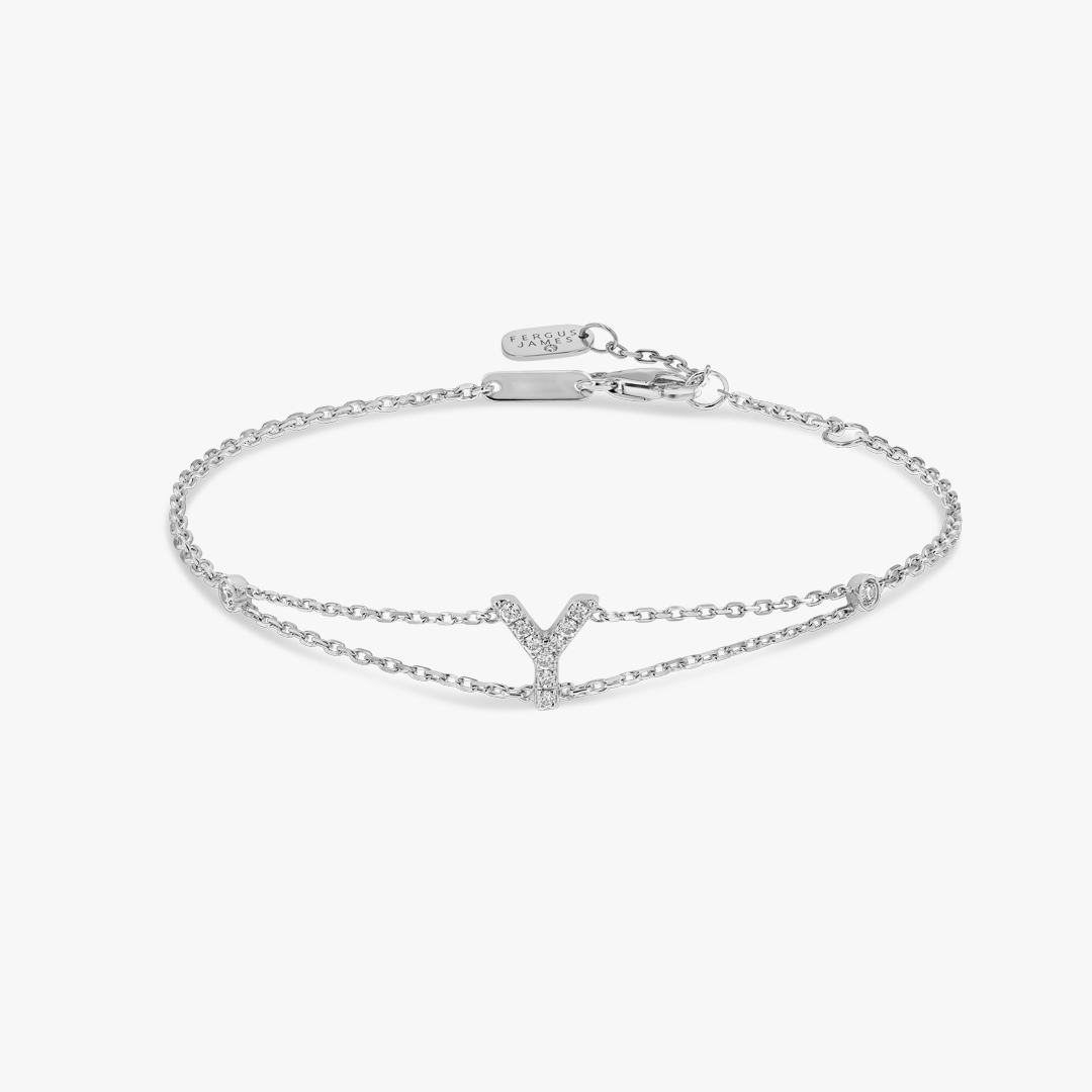 Lab-Grown Diamond Letter Bracelet Yellow Gold - Y