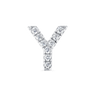 Y Letter Stud Earring White Gold