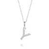 Y Letter Lab-Grown Diamond Pendant White Gold