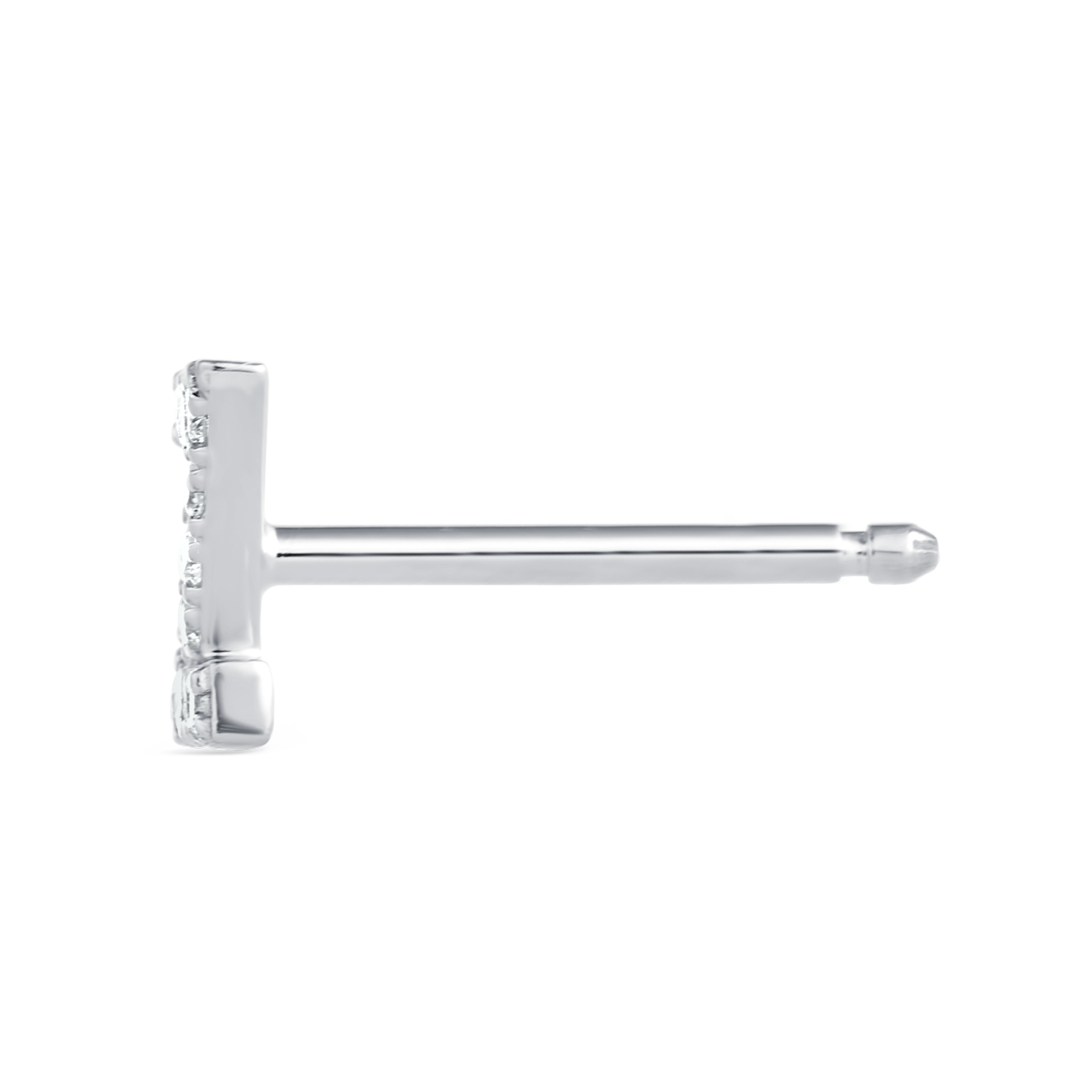 Z Letter Lab-Grown Diamond Single Stud Earring White Gold