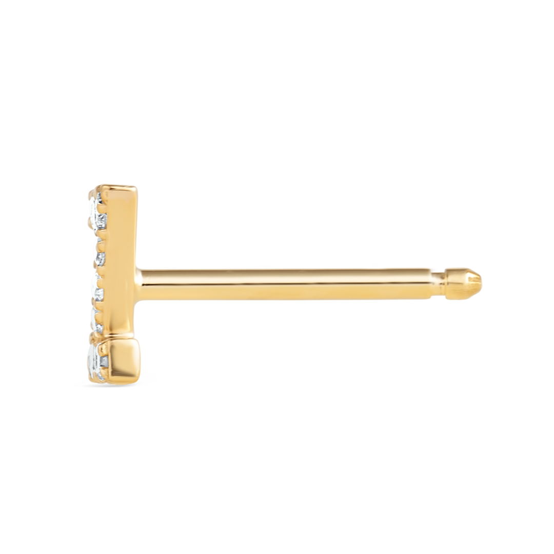 Z Letter Lab-Grown Diamond Single Stud Earring Yellow Gold