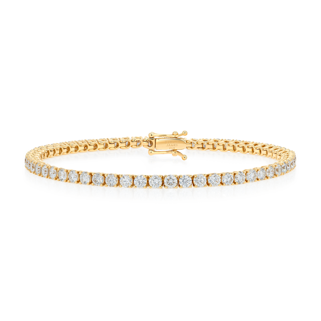 3ct Lab-Grown Diamond Tennis Bracelet Yellow Gold