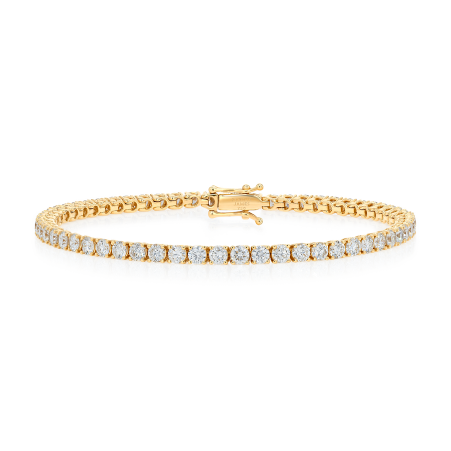 3ct Lab-Grown Diamond Tennis Bracelet Yellow Gold