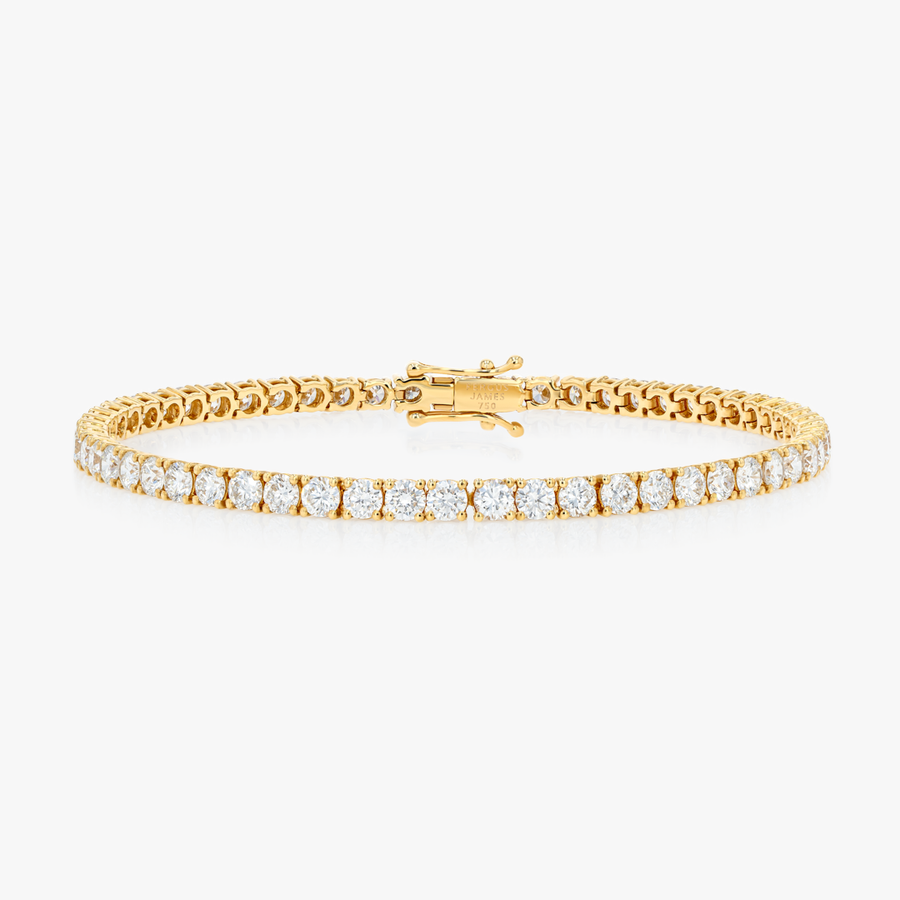 4ct Lab-Grown Diamond Tennis Bracelet Yellow Gold
