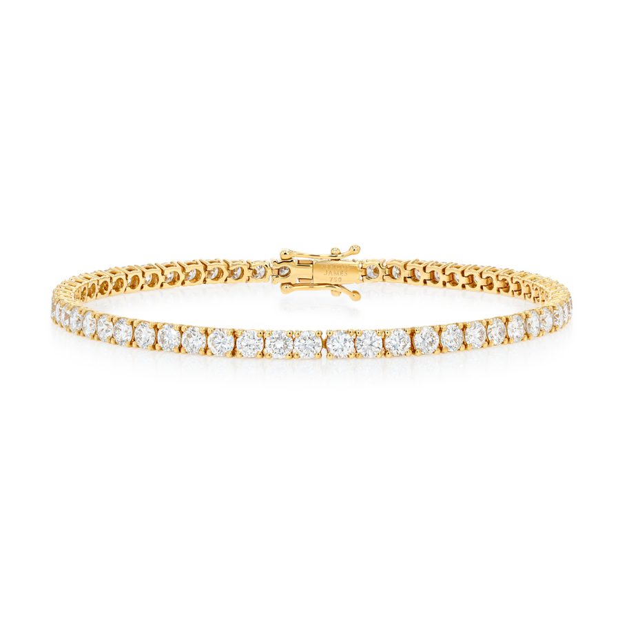 4ct Lab-Grown Diamond Tennis Bracelet Yellow Gold