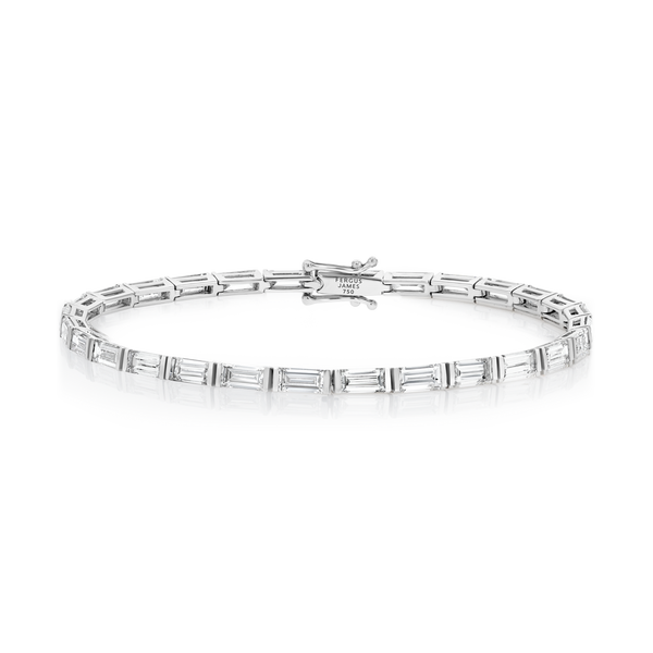 5ct Lab-Grown Diamond Baguette Tennis Bracelet White Gold