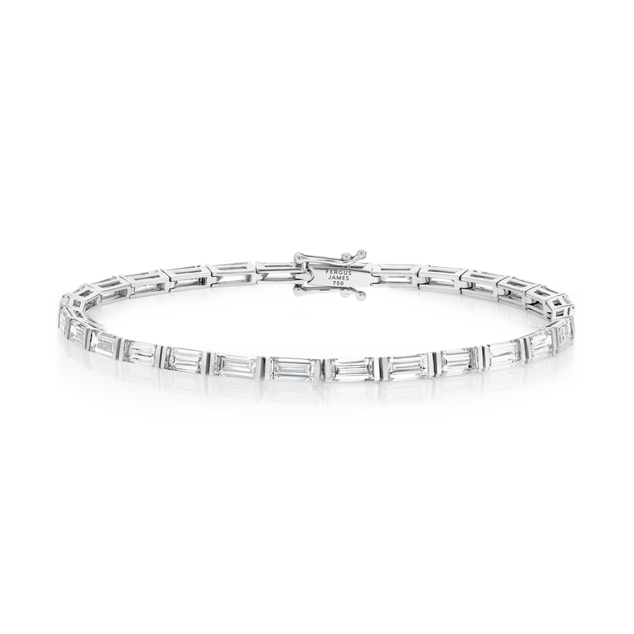 5ct Lab-Grown Diamond Baguette Tennis Bracelet White Gold