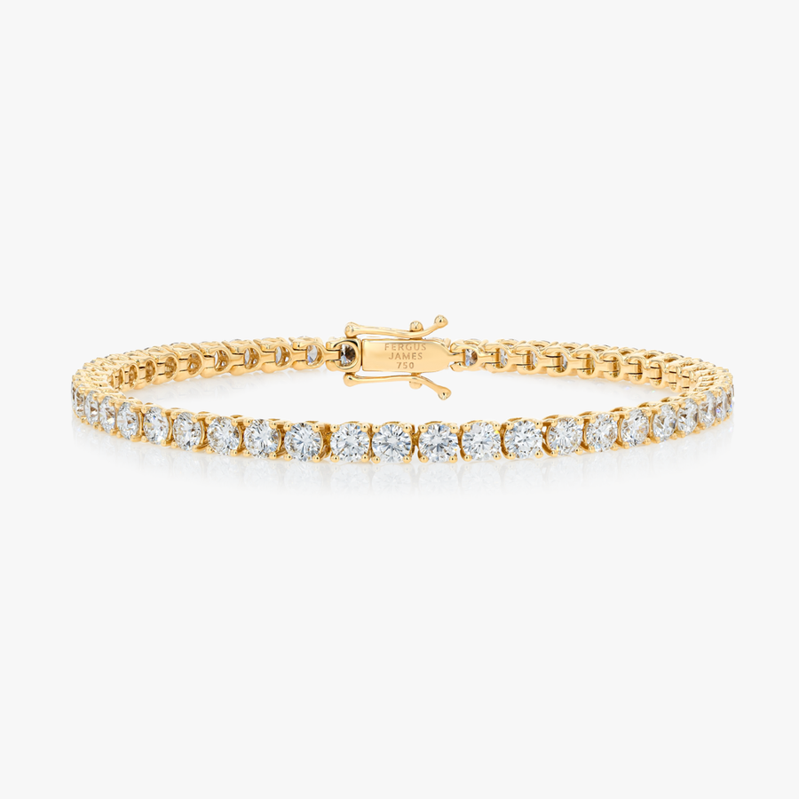 5ct Lab-Grown Diamond Tennis Bracelet Yellow Gold