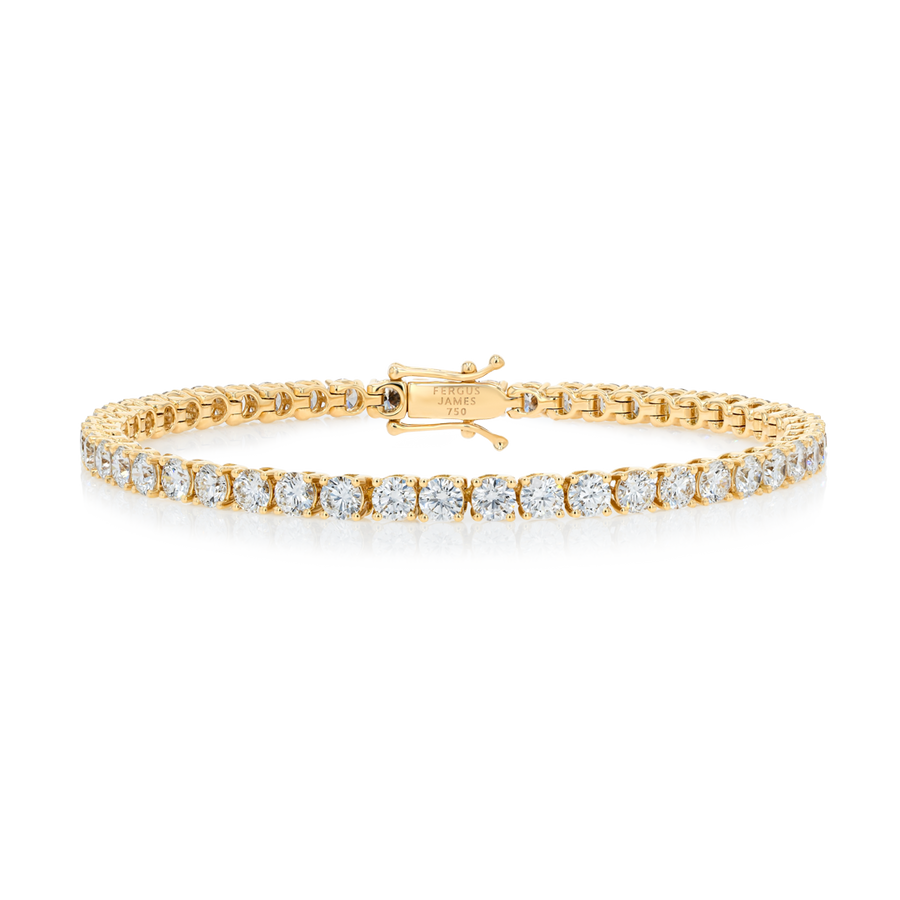 5ct Lab-Grown Diamond Tennis Bracelet Yellow Gold