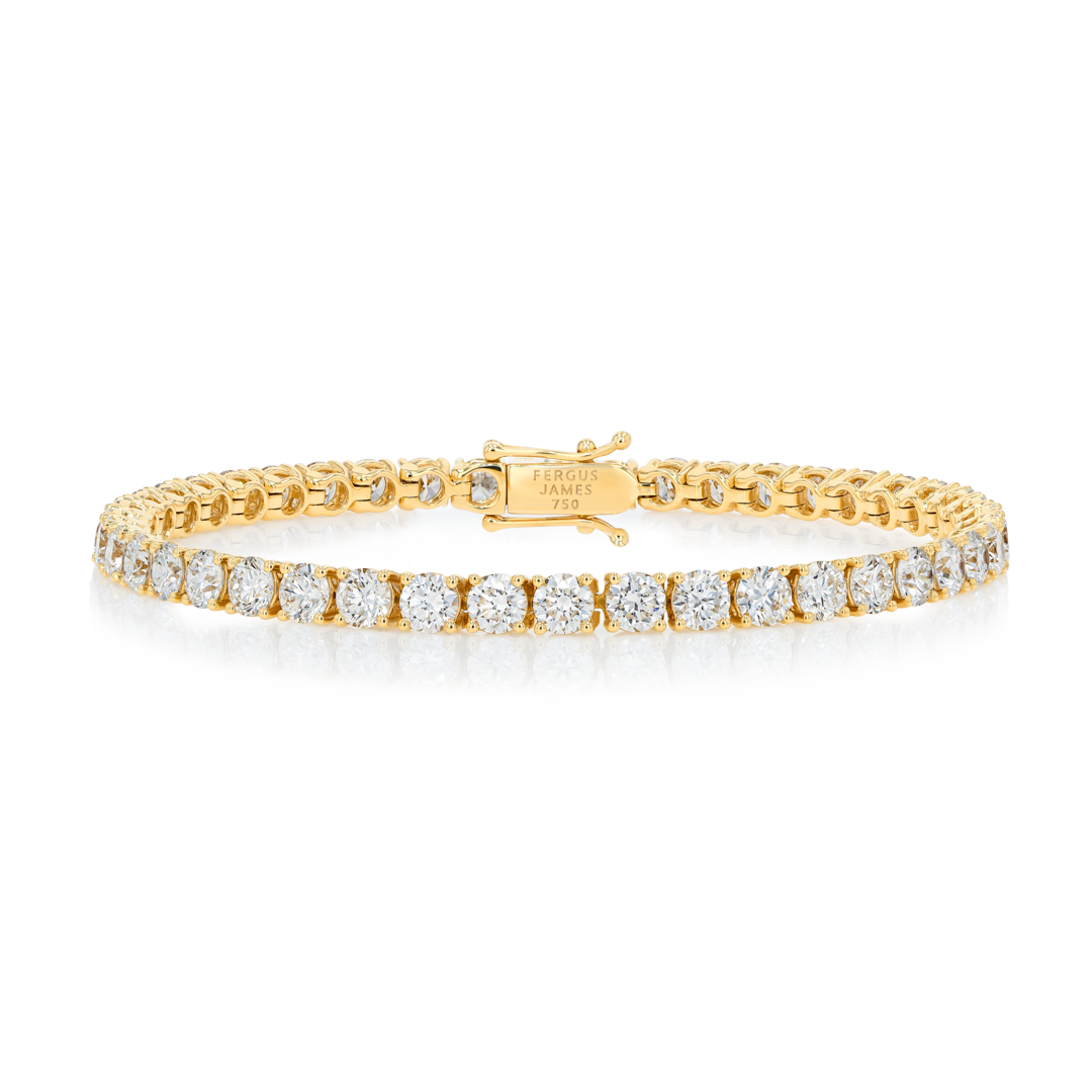 7ct Lab-Grown Diamond Tennis Bracelet Yellow Gold