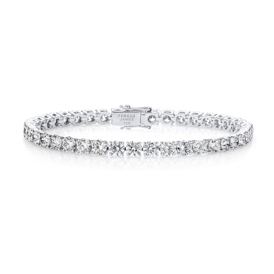9ct Lab-Grown Diamond Tennis Bracelet White Gold