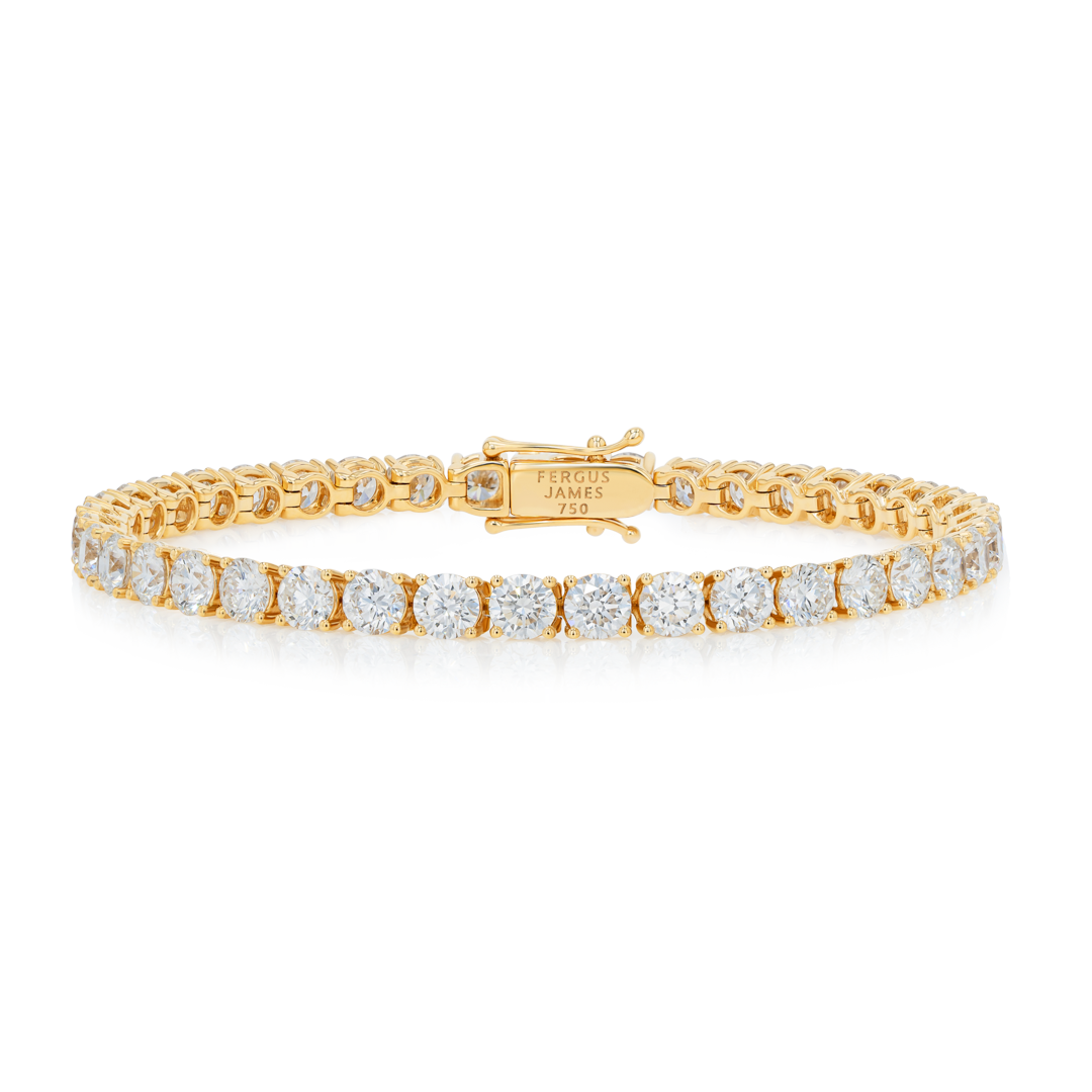 10ct Lab-Grown Diamond Tennis Bracelet Yellow Gold