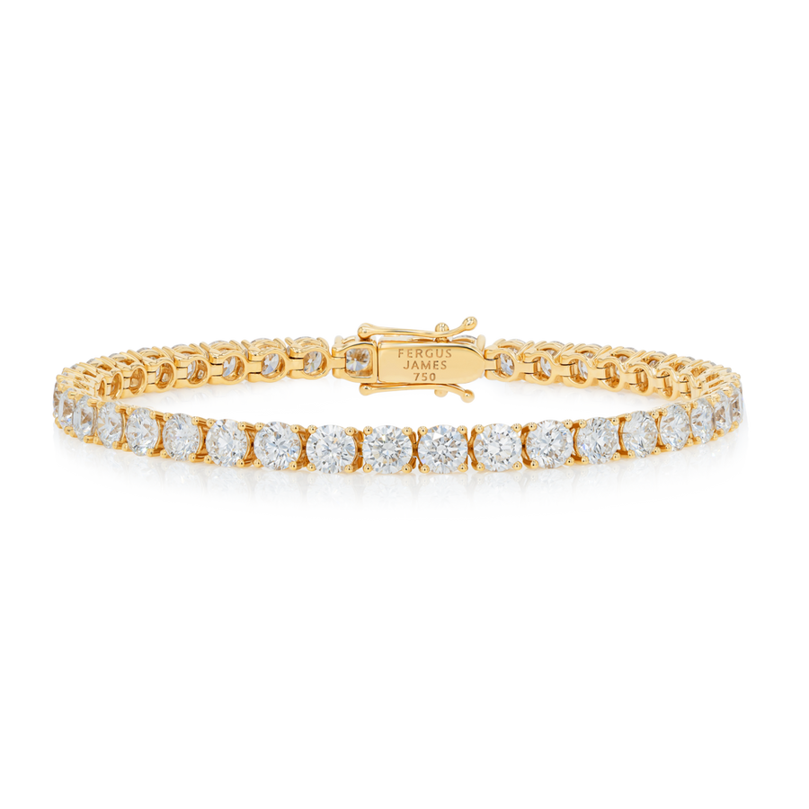 10ct Lab-Grown Diamond Tennis Bracelet Yellow Gold