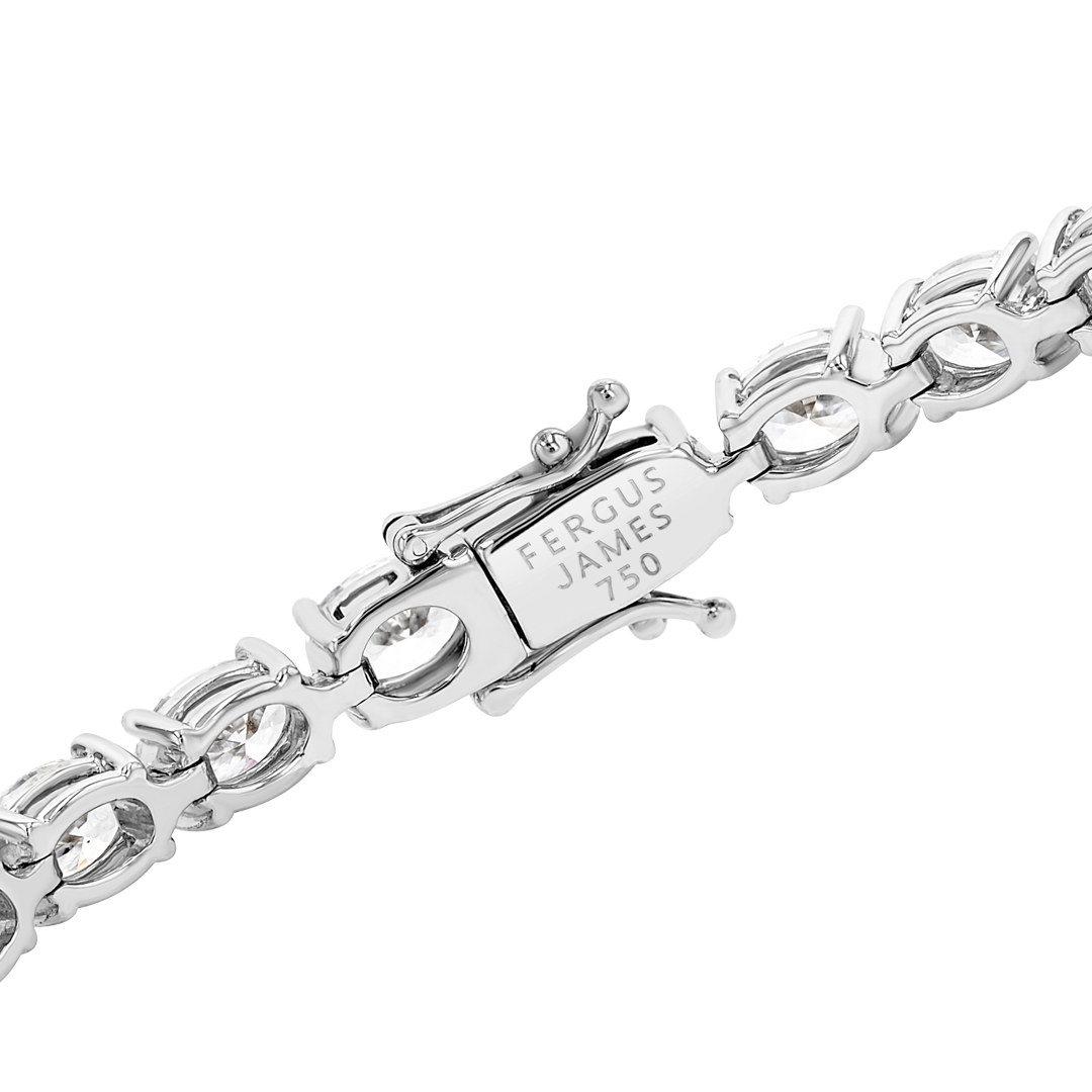 10ct Lab-Grown Oval Diamond Tennis Bracelet White Gold