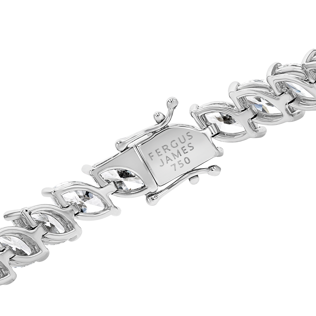 11ct Lab-Grown Marquise Diamond Tennis Bracelet White Gold