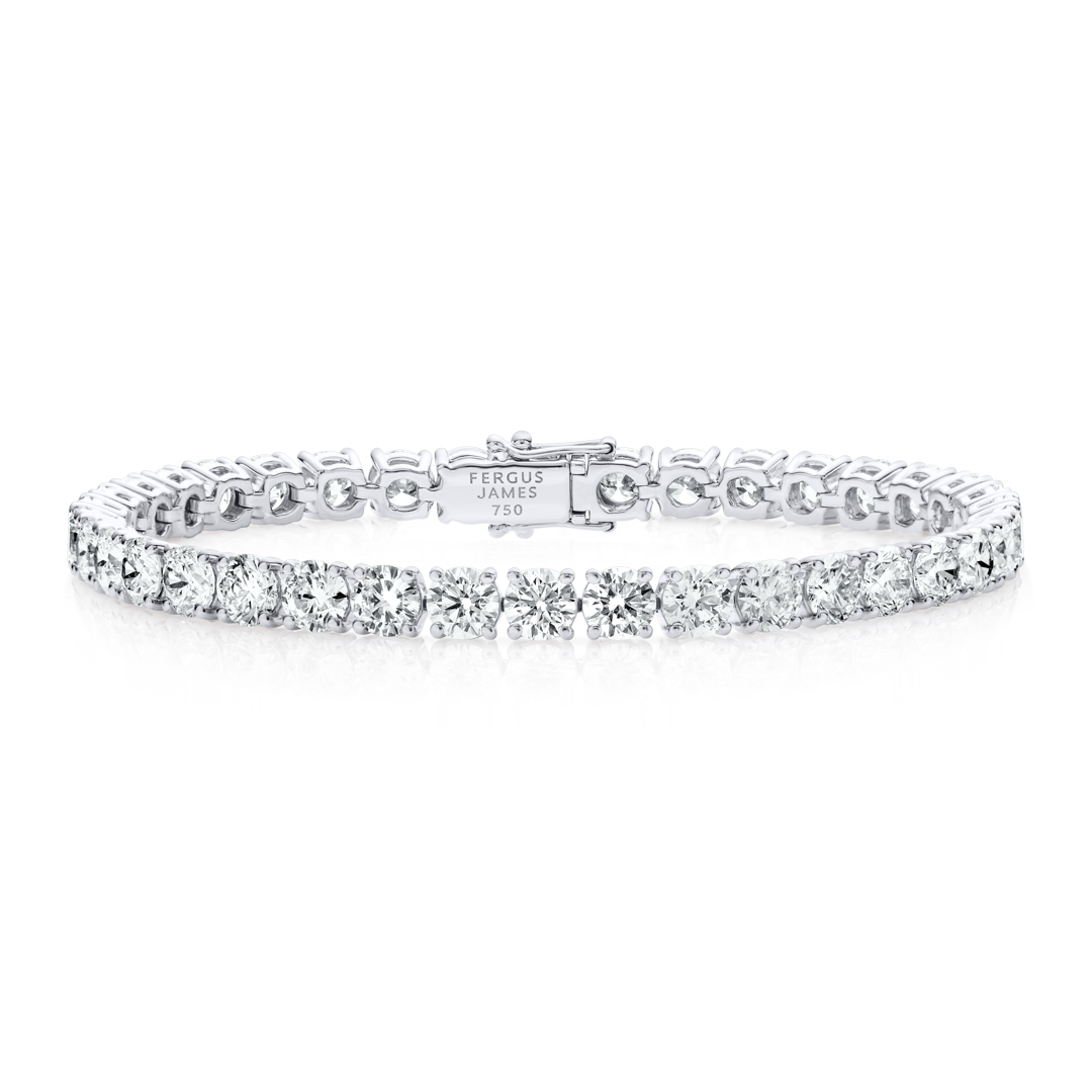 12ct Lab-Grown Diamond Tennis Bracelet White Gold