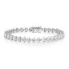 12ct Lab-Grown Heart Diamond Tennis Bracelet White Gold